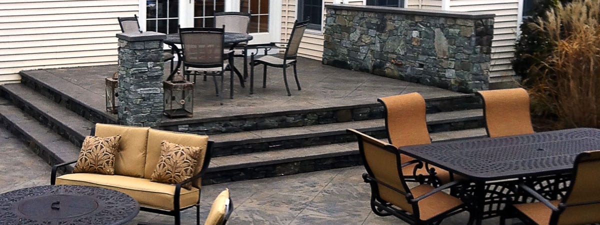 stone patio stone and stamped concrete – Set in Stone of New England - Masonry Services
